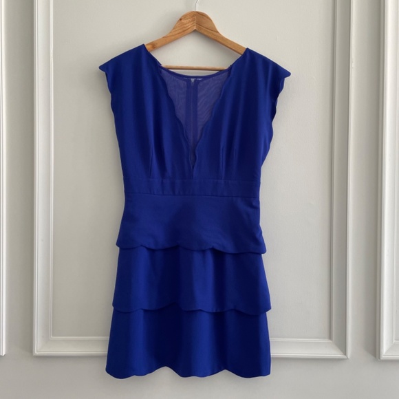 ⭐️Urban Outfitters Cooperative Scallop Peplum Dress in Blue - Picture 2 of 6